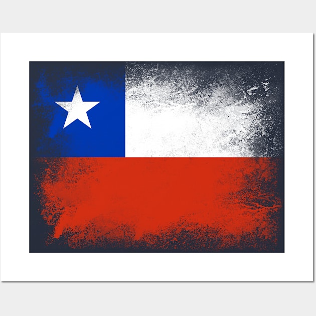 Chile flag isolated Wall Art by psychoshadow